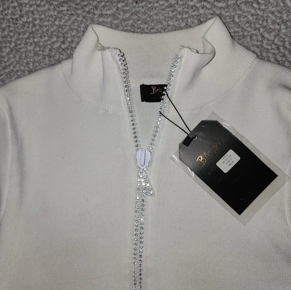 NWT Dolls Kill , Sexy , Sparkly White Long Sleeved Zip Up Popped Collar … - Picture 12 of 14